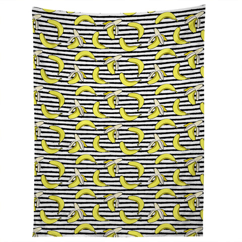 Little Arrow Design Co Bananas on Stripes Tapestry