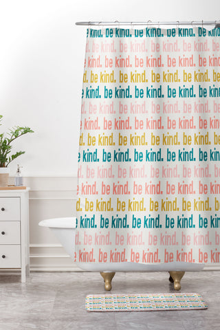 Little Arrow Design Co be kind I Shower Curtain And Mat