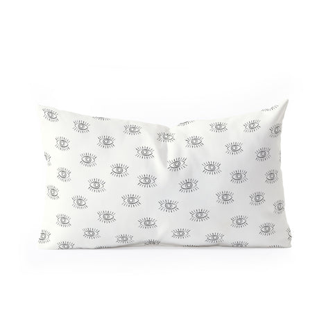 Little Arrow Design Co black eyes on cream Oblong Throw Pillow