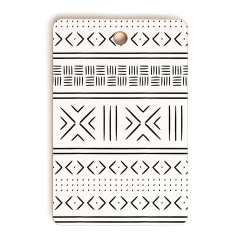 Little Arrow Design Co black mudcloth tribal Cutting Board Rectangle
