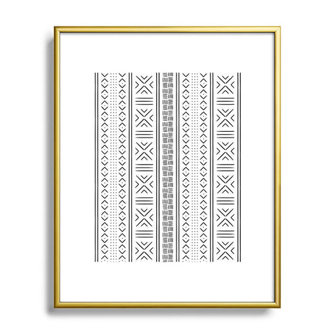 Little Arrow Design Co black mudcloth tribal Metal Framed Art Print