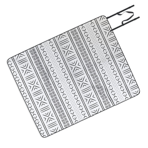 Little Arrow Design Co black mudcloth tribal Picnic Blanket
