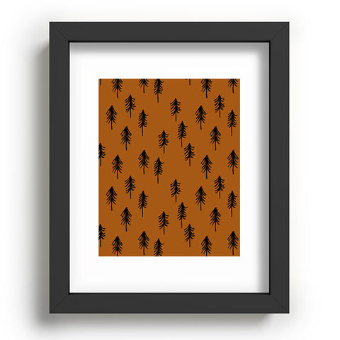 Little Arrow Design Co black trees on dark maple Recessed Framing Rectangle