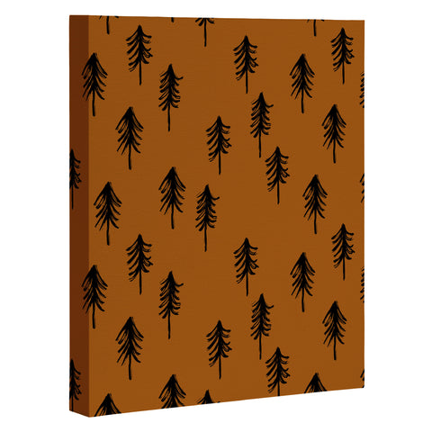Little Arrow Design Co black trees on dark maple Art Canvas
