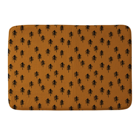 Little Arrow Design Co black trees on dark maple Memory Foam Bath Mat