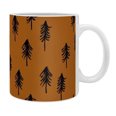 Little Arrow Design Co black trees on dark maple Coffee Mug