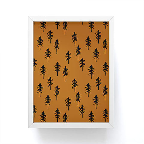 Little Arrow Design Co black trees on dark maple Framed Mini Art Print