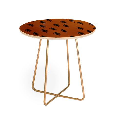 Little Arrow Design Co black trees on dark maple Round Side Table