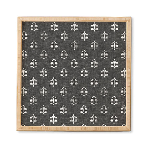 Little Arrow Design Co block print fern charcoal Framed Wall Art