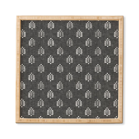 Little Arrow Design Co block print fern charcoal Framed Wall Art