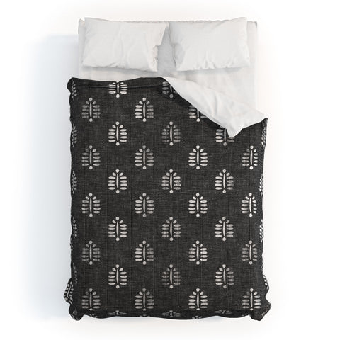 Little Arrow Design Co block print fern charcoal Comforter