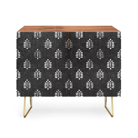 Little Arrow Design Co block print fern charcoal Credenza