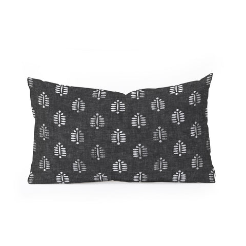 Little Arrow Design Co block print fern charcoal Oblong Throw Pillow