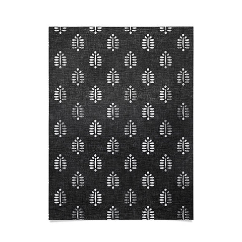 Little Arrow Design Co block print fern charcoal Poster
