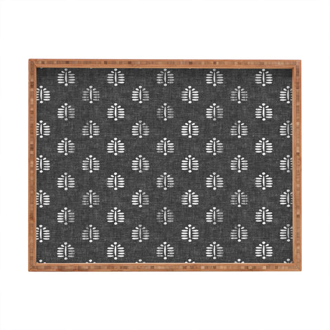 Little Arrow Design Co block print fern charcoal Rectangular Tray