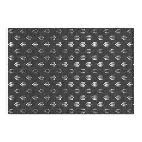 Little Arrow Design Co block print fern charcoal Outdoor Rug