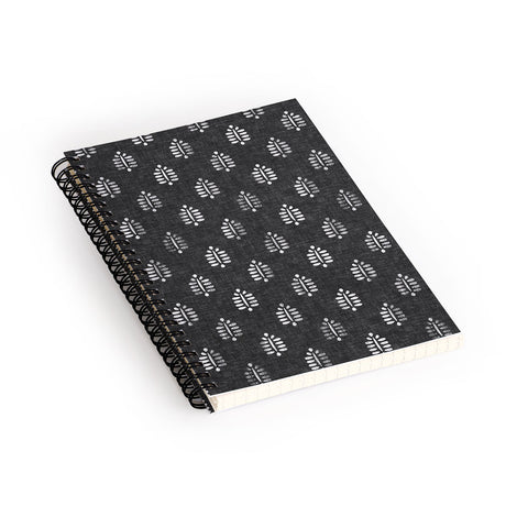 Little Arrow Design Co block print fern charcoal Spiral Notebook