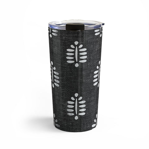 Little Arrow Design Co block print fern charcoal Travel Mug
