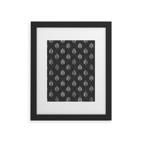 Little Arrow Design Co block print fern charcoal Framed Art Print
