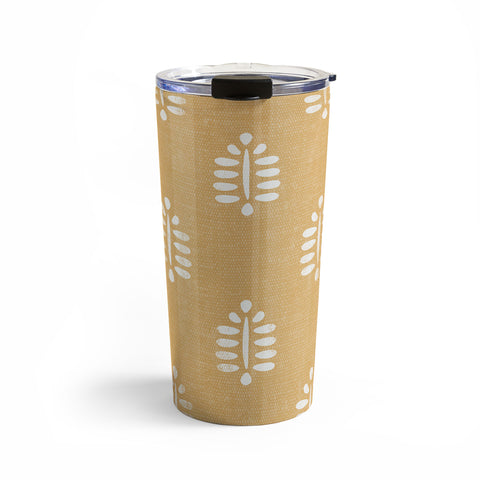 Little Arrow Design Co block print fern dijon Travel Mug