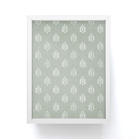 Little Arrow Design Co block print ferns sage Framed Mini Art Print