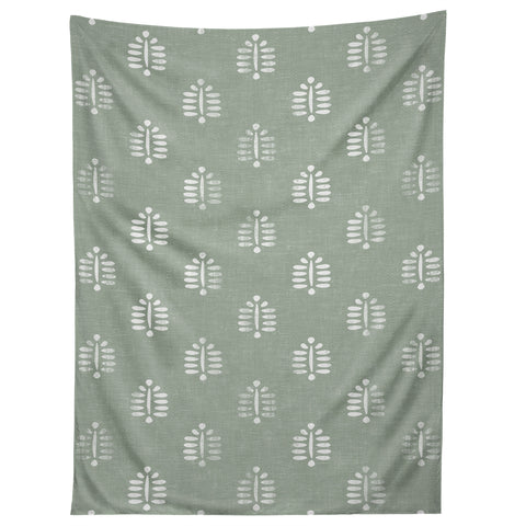 Little Arrow Design Co block print ferns sage Tapestry
