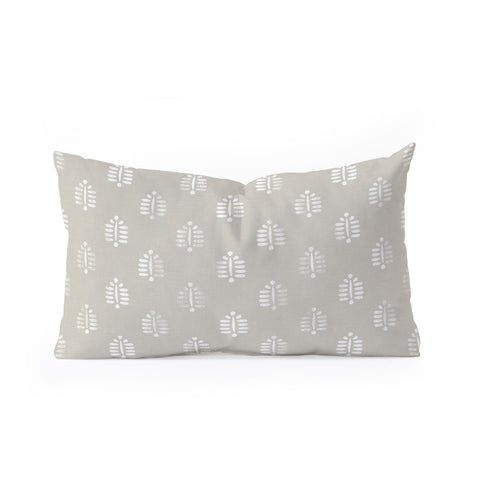 Little Arrow Design Co block print ferns stone Oblong Throw Pillow