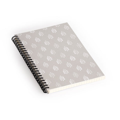 Little Arrow Design Co block print ferns stone Spiral Notebook