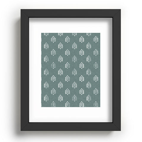 Little Arrow Design Co block print ferns teal Recessed Framing Rectangle