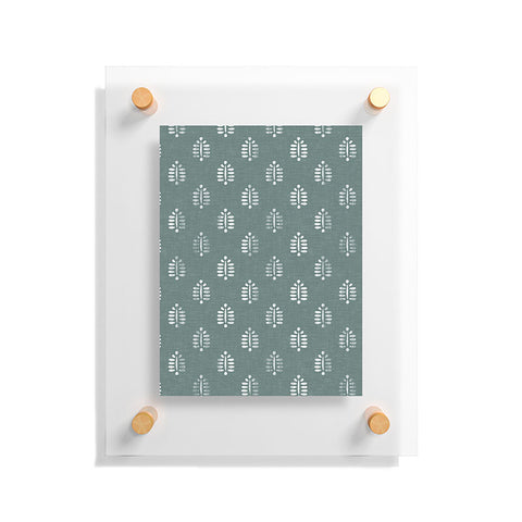 Little Arrow Design Co block print ferns teal Floating Acrylic Print