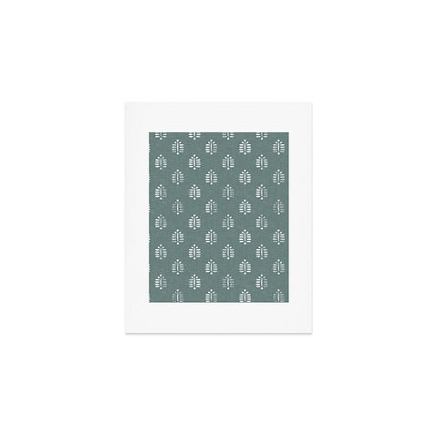 Little Arrow Design Co block print ferns teal Art Print