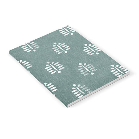 Little Arrow Design Co block print ferns teal Notebook