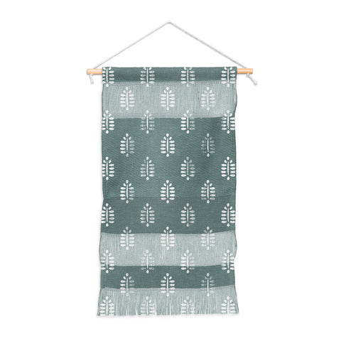 Little Arrow Design Co block print ferns teal Wall Hanging Portrait