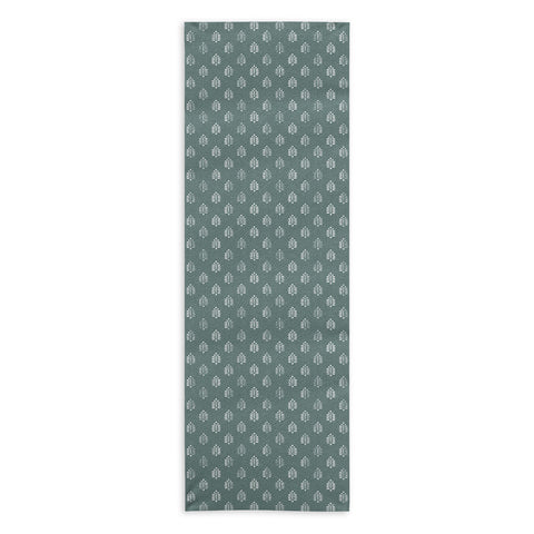 Little Arrow Design Co block print ferns teal Yoga Towel