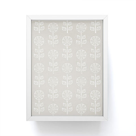 Little Arrow Design Co block print floral beige Framed Mini Art Print