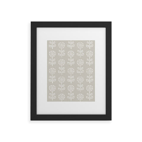 Little Arrow Design Co block print floral beige Framed Art Print