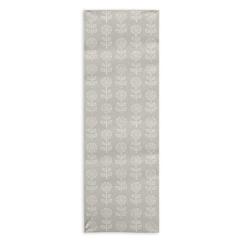 Little Arrow Design Co block print floral beige Yoga Towel