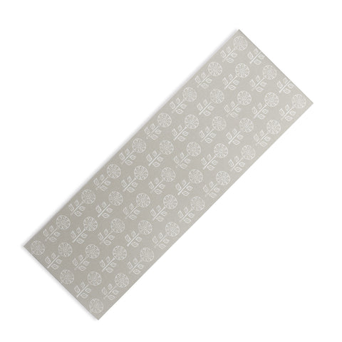 Little Arrow Design Co block print floral beige Yoga Mat