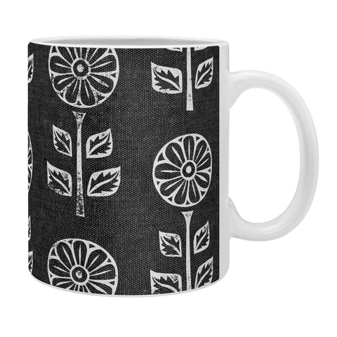 Little Arrow Design Co block print floral charcoal Coffee Mug