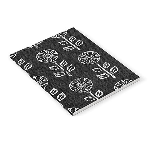 Little Arrow Design Co block print floral charcoal Notebook