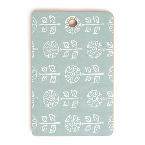 Little Arrow Design Co block print floral dusty blue Cutting Board Rectangle