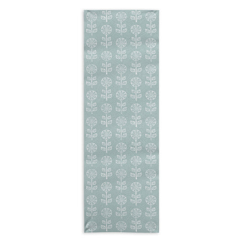 Little Arrow Design Co block print floral dusty blue Yoga Towel