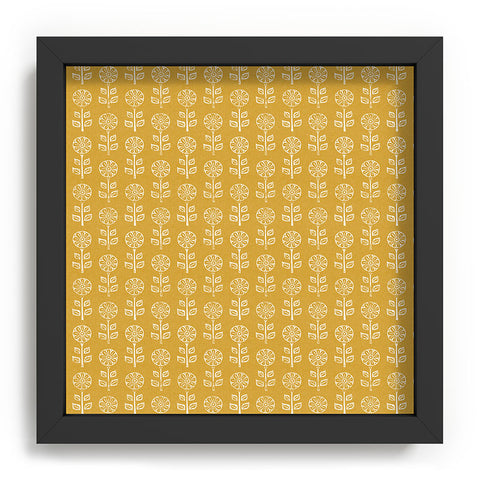 Little Arrow Design Co block print floral mustard Recessed Framing Square