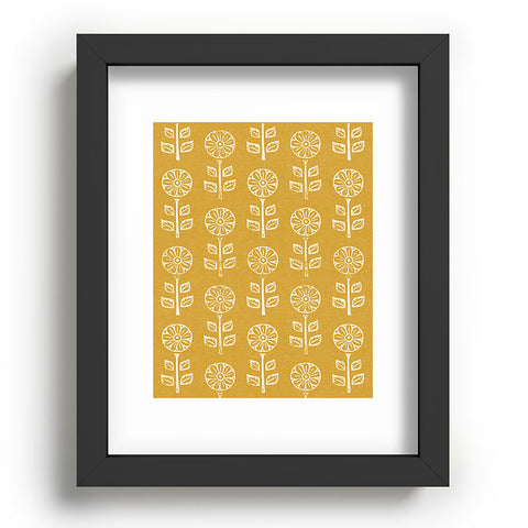 Little Arrow Design Co block print floral mustard Recessed Framing Rectangle