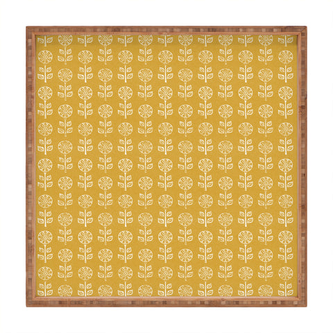 Little Arrow Design Co block print floral mustard Square Tray