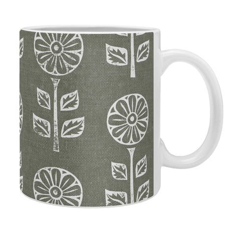 Little Arrow Design Co block print floral olive green Coffee Mug
