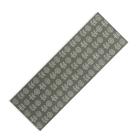 Little Arrow Design Co block print floral olive green Yoga Mat