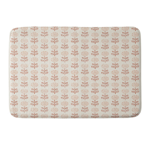 Little Arrow Design Co block print floral peach cream Memory Foam Bath Mat