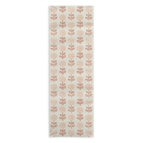 Little Arrow Design Co block print floral peach cream Yoga Towel