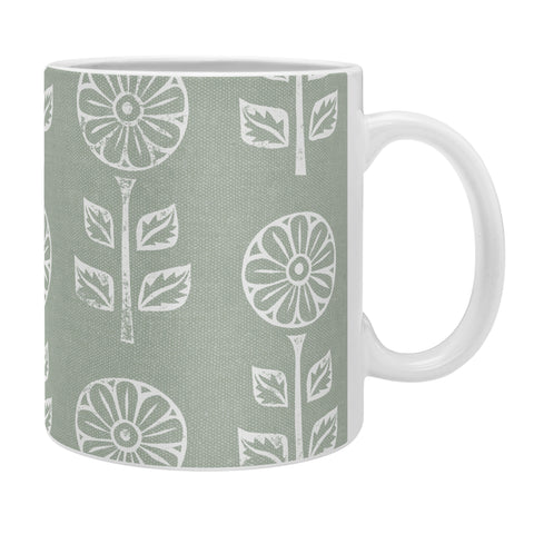 Little Arrow Design Co block print floral sage Coffee Mug